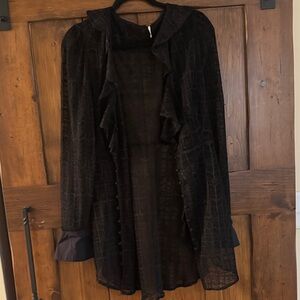 Free People Black Lace Blouse